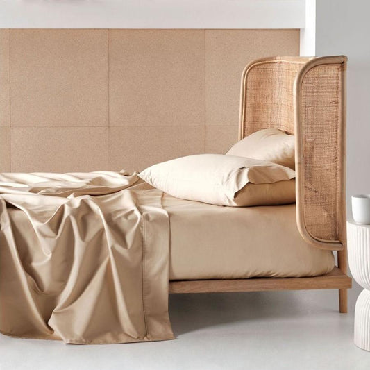 Macauley 800TC Taupe Cotton Sateen Sheet Set by Linen House