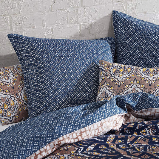 Melia Indigo Quilt Cover Set by Logan & Mason