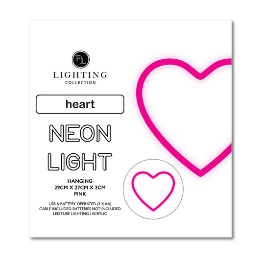Heart LED Neon Hanging Light by Pilbeam Living