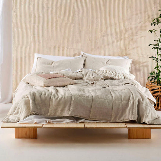 Nimes Natural Linen Coverlet by Linen House