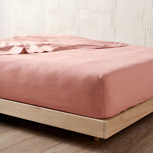 Linen House Nimes Linen FITTED SHEET Rose
