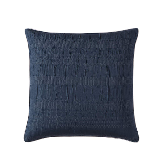 Orlando Indigo European Pillowcase by Logan and Mason Platinum