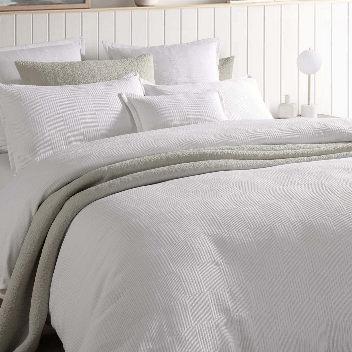 Caspian White Quilt Cover Set by Logan and Mason Platinum