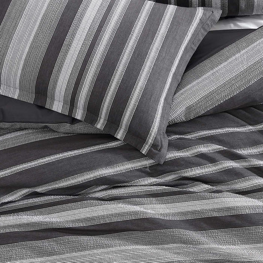 Hunter Charcoal Quilt Cover Set by Logan and Mason Platinum