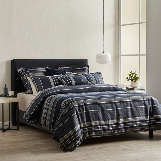 Detroit Navy Quilt Cover Set by Private Collection