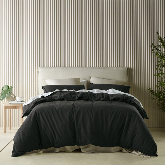 Acacia Charcoal Quilt Cover Set by Bianca
