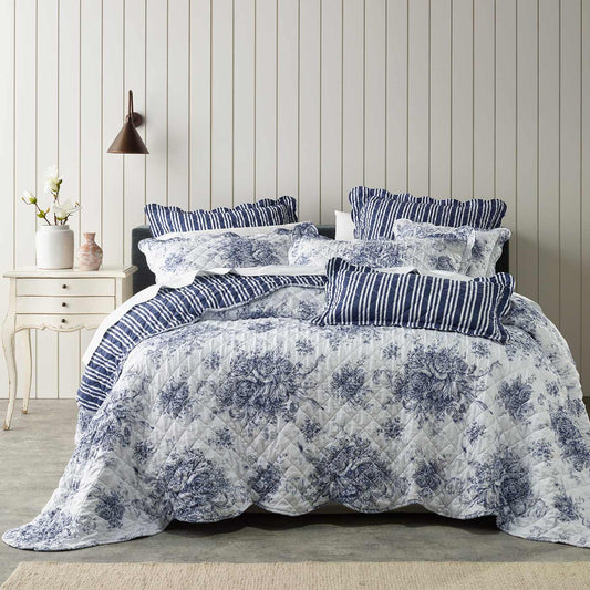 Amorette Blue Bedspread Set By Bianca