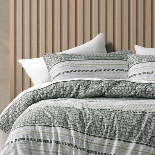 Drake Green Quilt Cover Set By Bianca