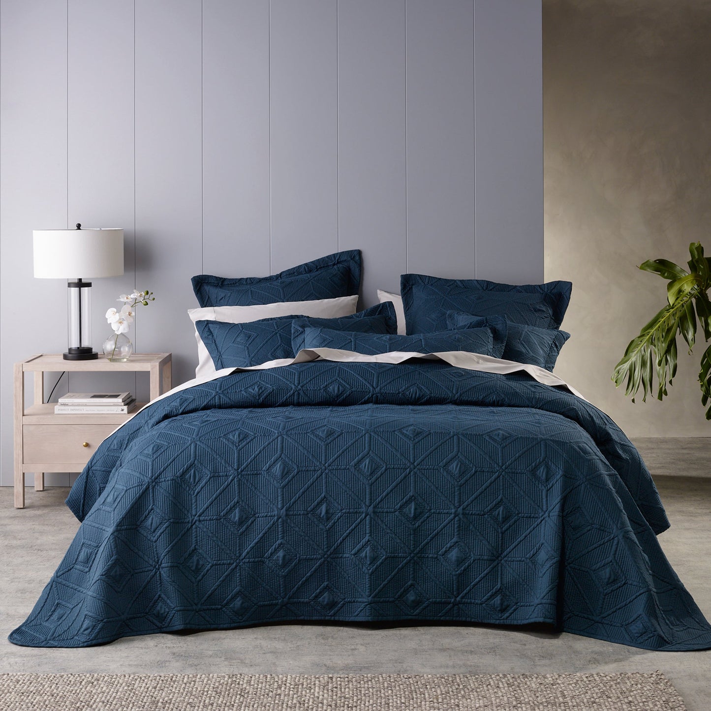 Kazimir Navy Coverlet Set By Bianca