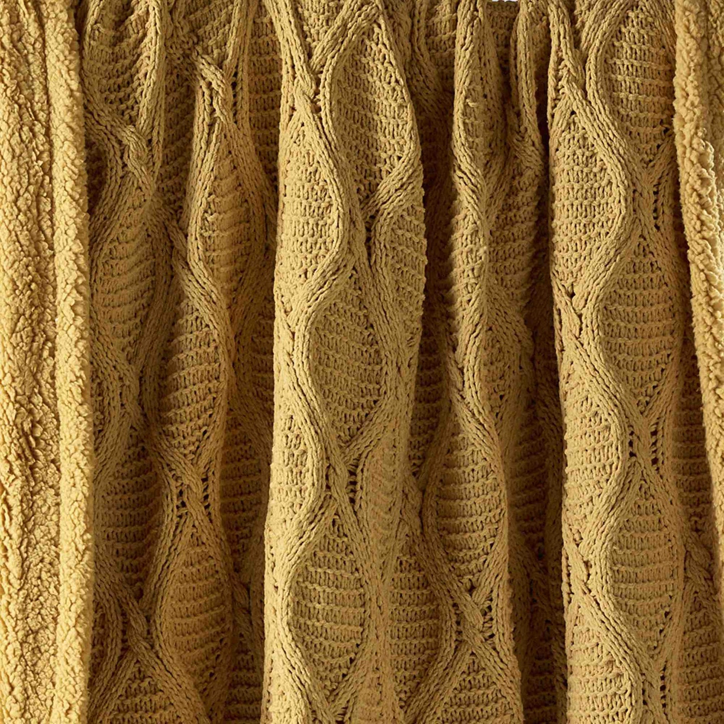 Sorrento Sherpa 130x160cm Throw Rug Mustard by Bianca
