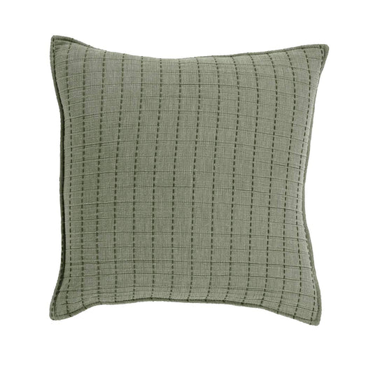 Bari Square Green Cotton Cushion By Bianca