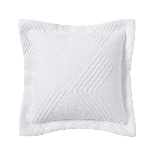Cassiano Square White Jacquard Cushion By Bianca