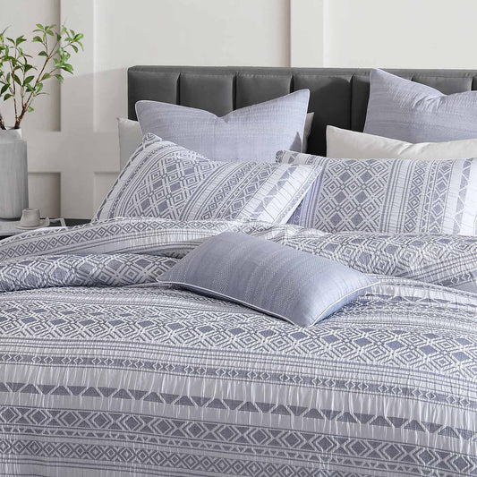 Thiago Slate Quilt Cover Set by Logan and Mason Platinum