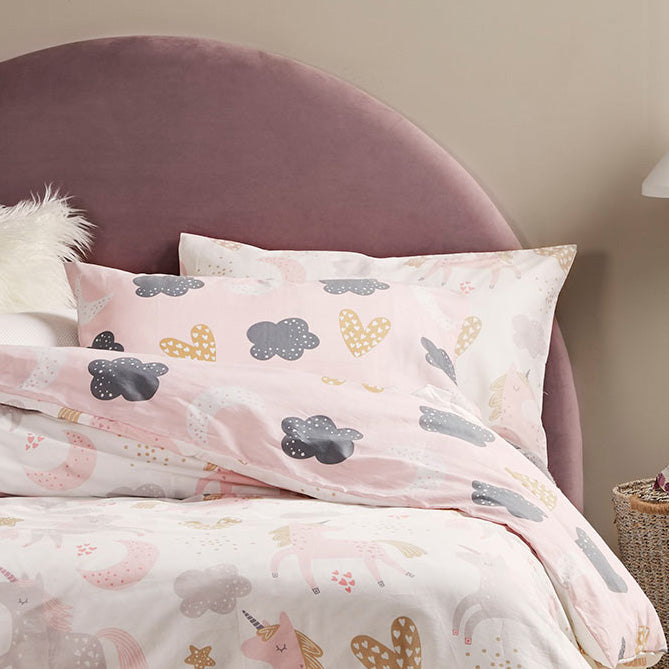 Unicorn Blush Quilt Cover Set by Logan and Mason Kids