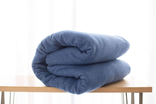 Australian Made Wool Twill Navy Blankets by Bambi