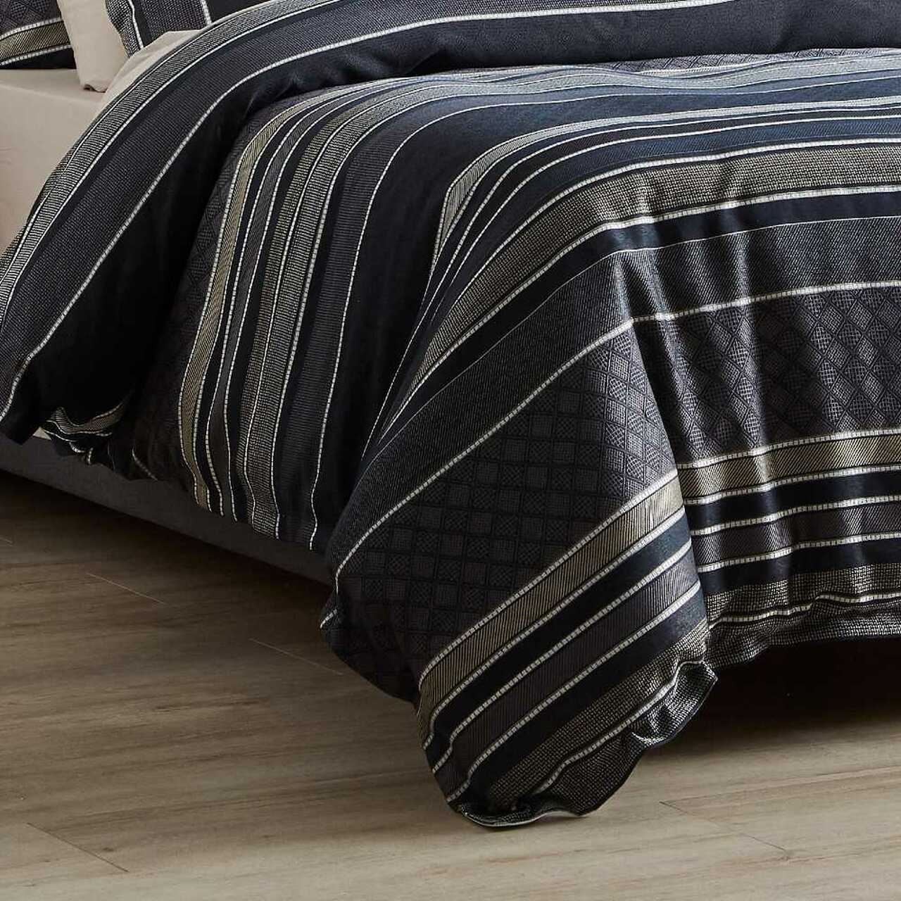 Detroit Navy Quilt Cover Set by Private Collection