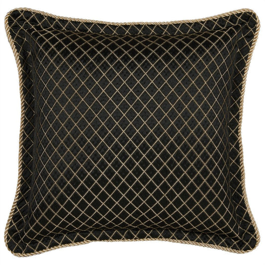 Lancaster Black Square Filled Cushion by Davinci
