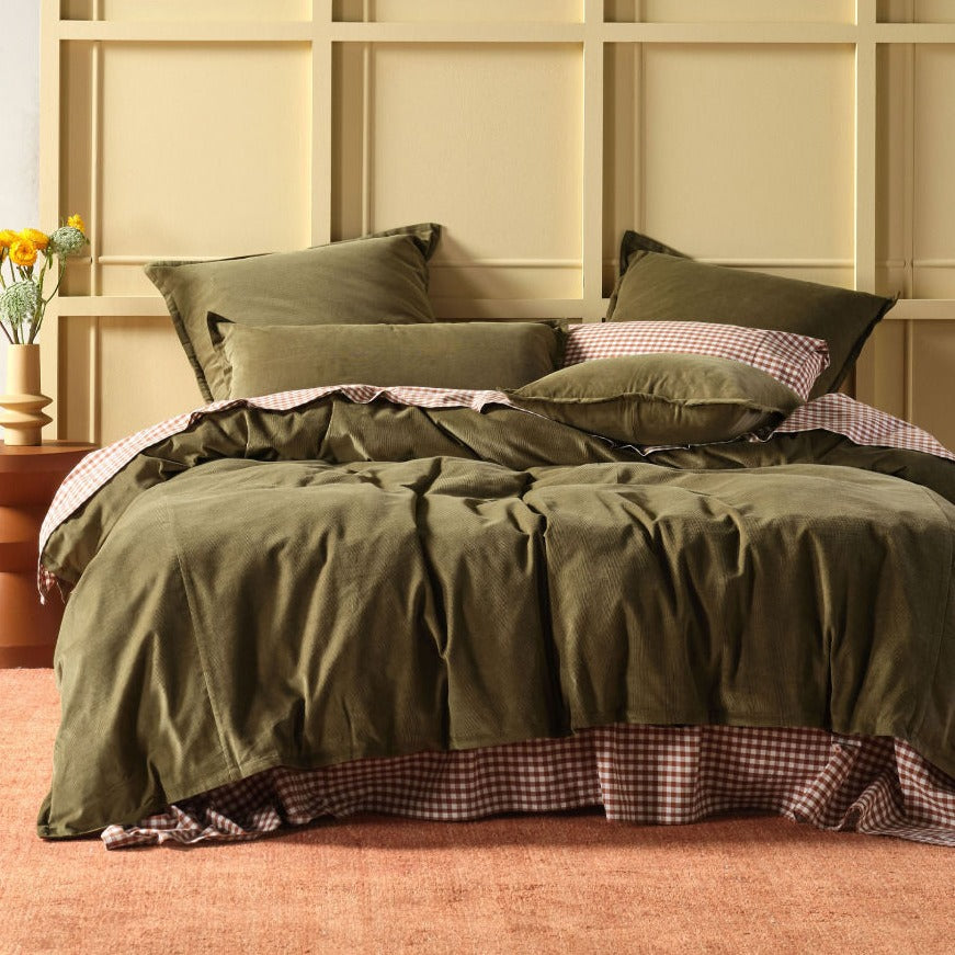 Den Caper Corduroy Quilt Cover Set by Linen House