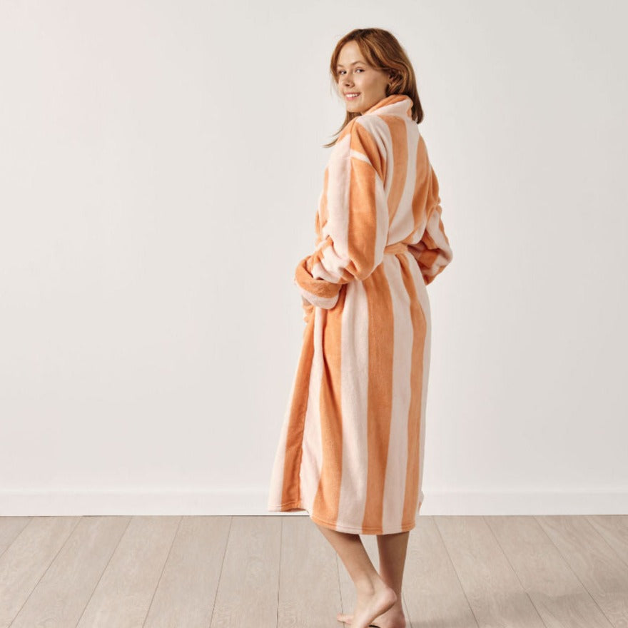Ocean City Plush CARAMEL Bathrobe by Linen House