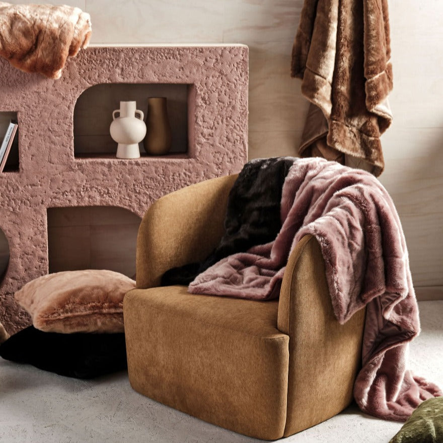 Selma Mushroom Throw Rug by Linen House