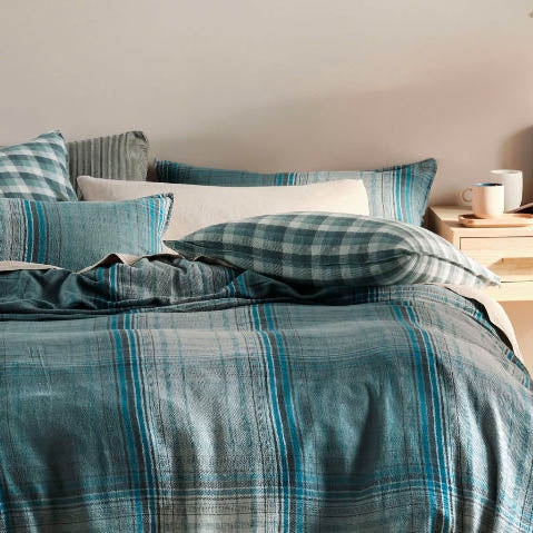 Carricklea Quilt Cover Set Blue by Linen House