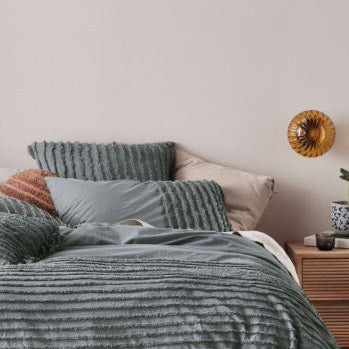 Dunaway Petrol Quilt Cover Set by Linen House