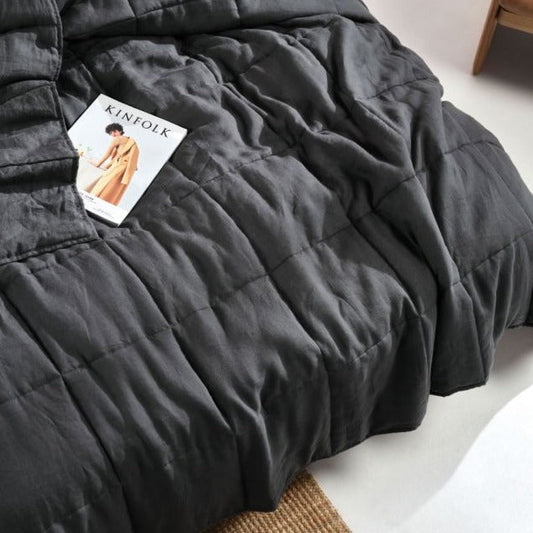 Nimes Magnet Linen Coverlet by Linen House