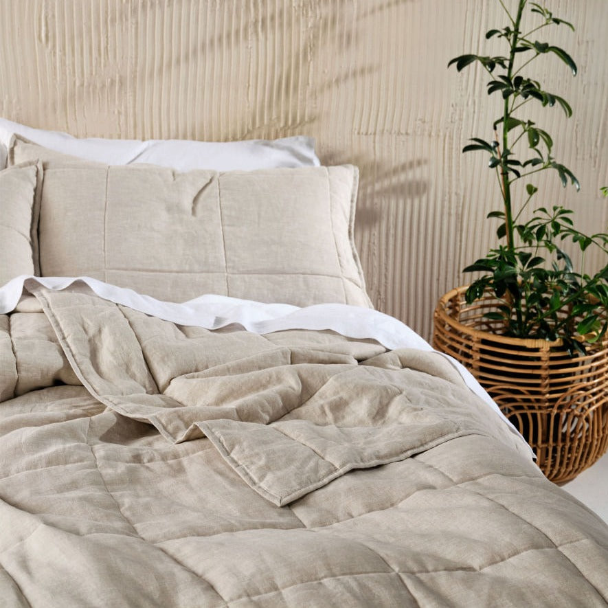 Nimes Natural Linen Coverlet by Linen House