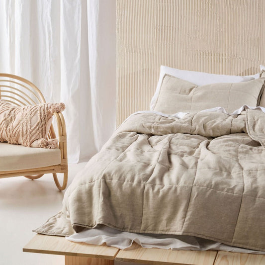 Nimes Natural Linen Coverlet by Linen House