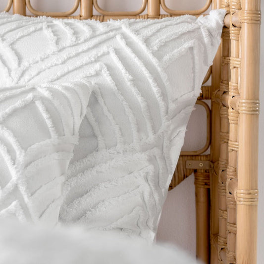 Palm Springs White European Pillowcase by Linen House