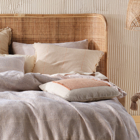 Galicia Blue-Sand European Pillowcase by Linen House