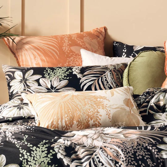 Harlow Black Long Filled Cushion 40 x 60cm by Linen House