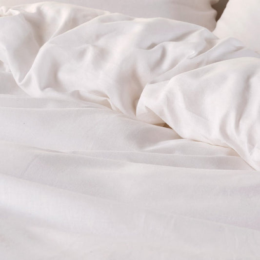 Triblend Linen Cotton Lyocell Quilt Cover Set WHITE by Linen House