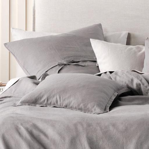 Nimes Linen Quilt Cover Set Ash by Linen House