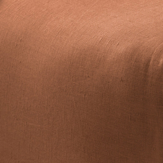 Nimes Pure Linen FITTED SHEET Cinnamon by Linen House
