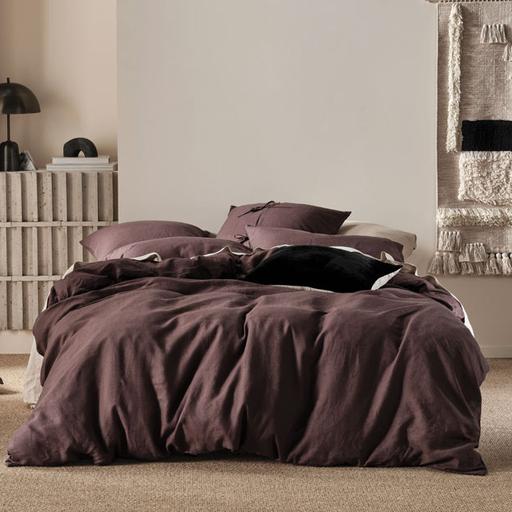 Nimes Linen Quilt Cover Set ESPRESSO by Linen House