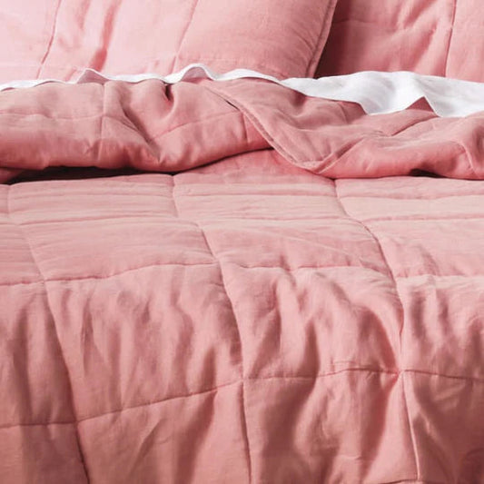 Nimes Rosette Linen Coverlet by Linen House