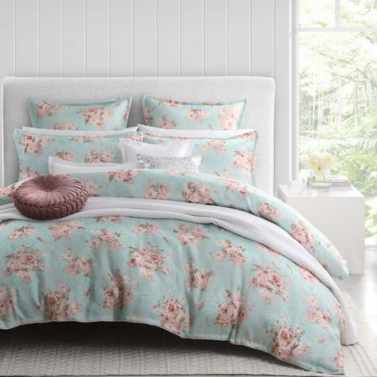 Montara Mint Quilt Cover Set by Platinum