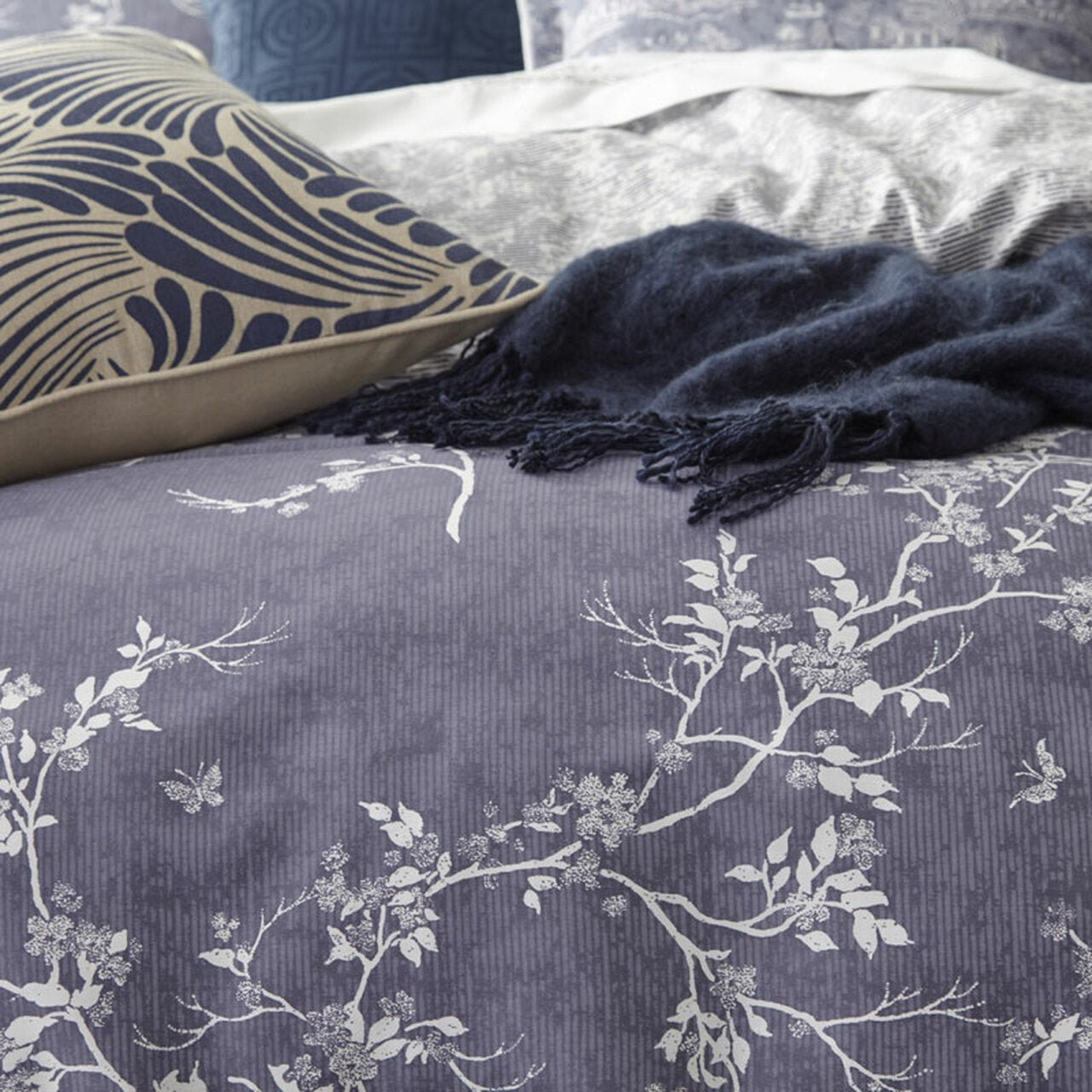 Oriental Denim Quilt Cover Set By Florence Broadhurst