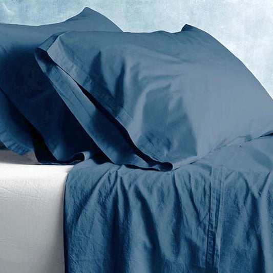 Park Avenue European Vintage BLUE Washed Cotton Sheet Sets