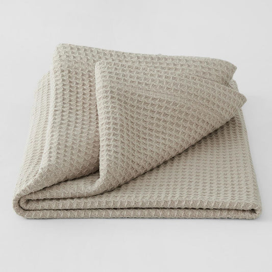 Cotton Waffle Blanket DUST by Sheridan