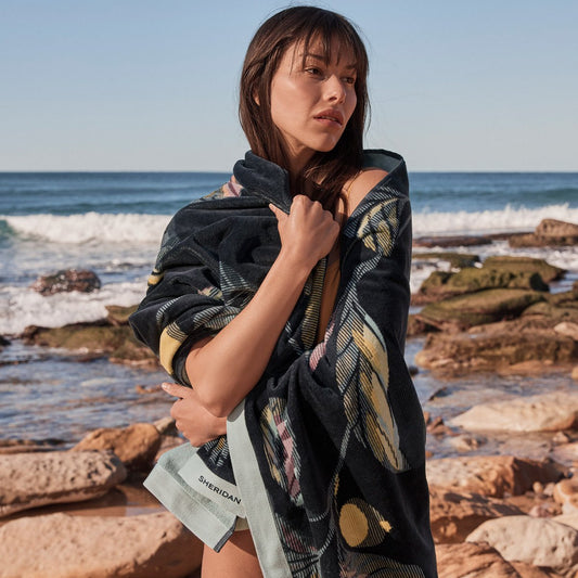 Elvina MIDNIGHT Beach Towel by Sheridan
