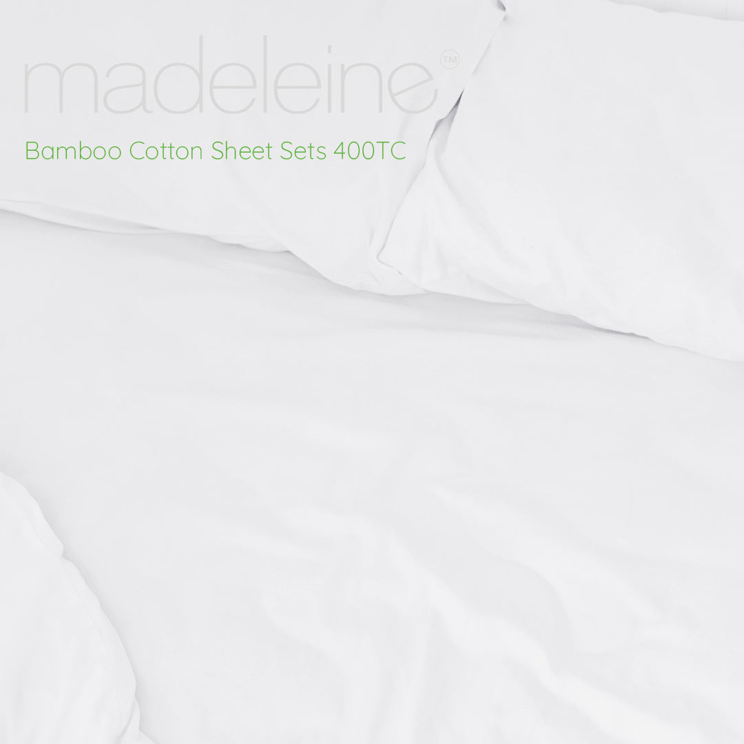 Madeleine Hotel Linen Bamboo Cotton Sheets Set - Granite