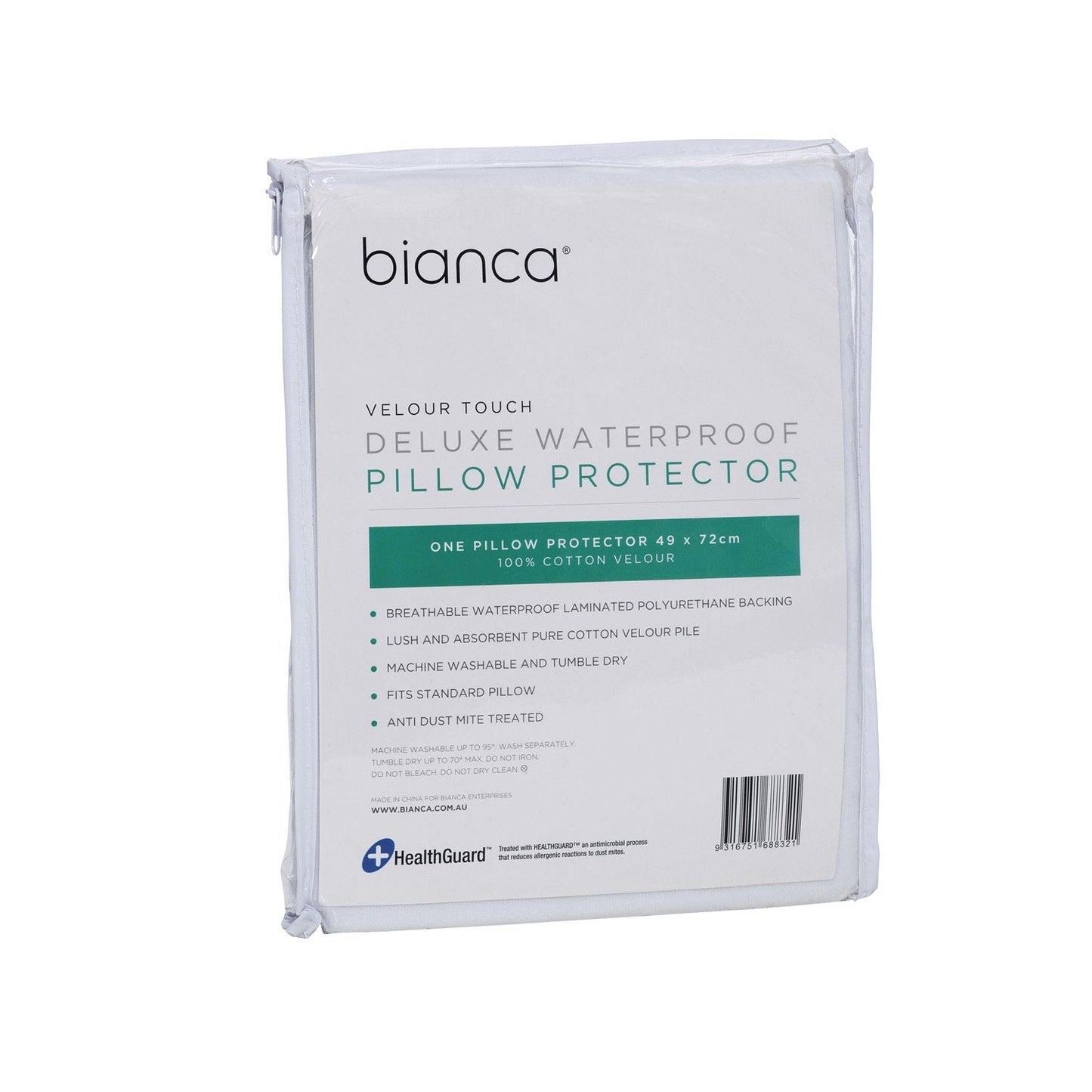 Deluxe Waterproof Cotton Velour Mattress Protector by Bianca
