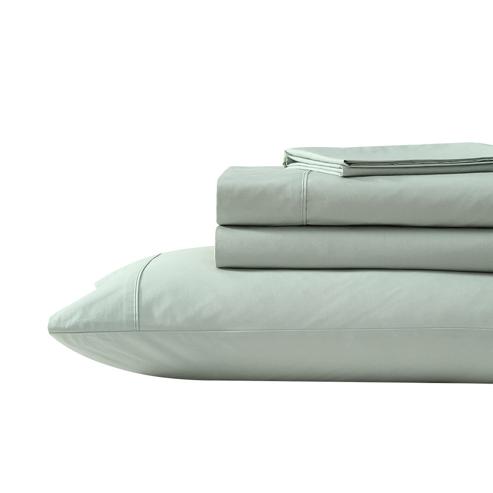 300TC Cotton Percale Sage Sheet Set by Private Collection