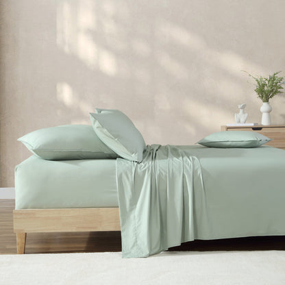 300TC Cotton Percale Sage Sheet Set by Private Collection