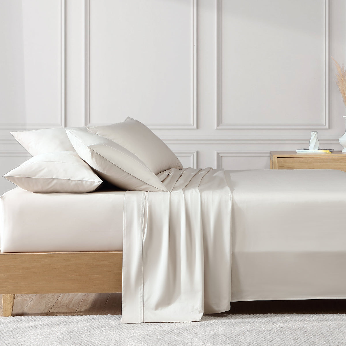 500TC Cotton Sateen Stone Sheet Set by Private Collection
