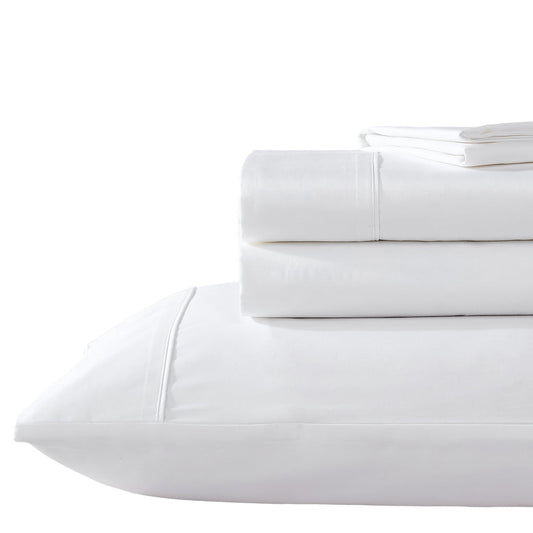 500TC Cotton Sateen White Sheet Set by Private Collection