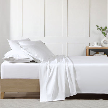 500TC Cotton Sateen White Sheet Set by Private Collection