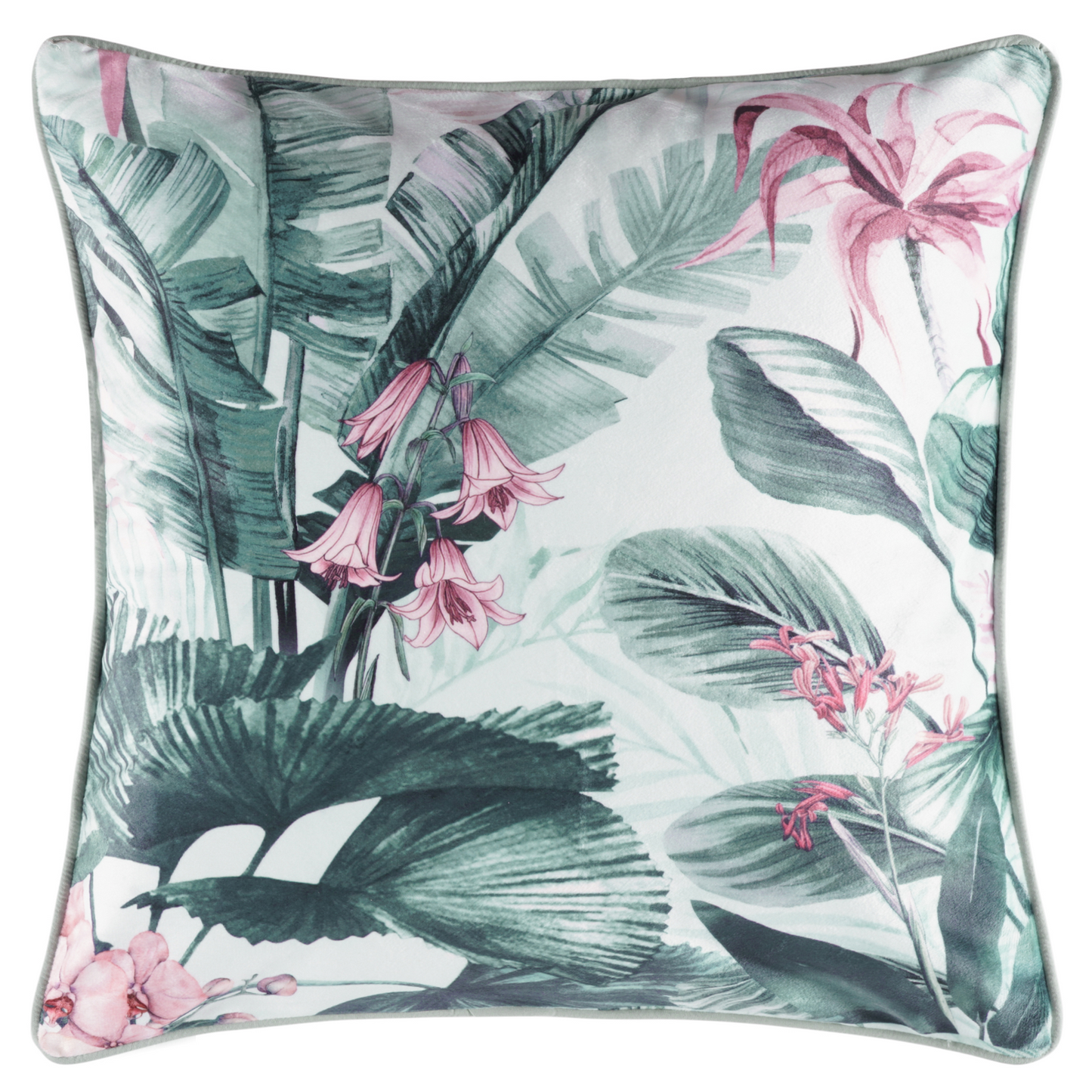 Abbey Green Square Velvet Cushion by Bianca
